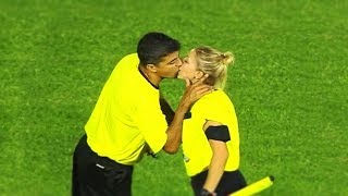 What Happens in Football When The Referee is a Woman [upl. by Drofnelg241]