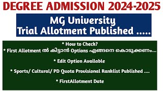 Degree Admission 2024  Trial Allotment Published  Edit Option  New Registration  1st Allotment [upl. by Orly416]