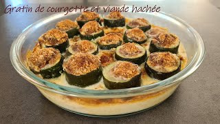 Gratin de courgettes farcies de viande hachée [upl. by Hnahym]