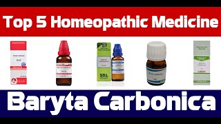 Top 5 Baryta Carbonica Dilution Homeopathic Medicines  SBL  Bjain  Baksons  Boiron [upl. by Ilocin]