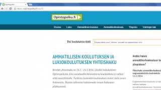 Opintopolun kautta koulutukseen  kevät 2014 [upl. by Rechaba]