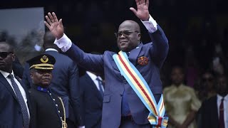 Congos President Felix Tshisekedi is sworn into office following disputed reelection [upl. by Ahsital]