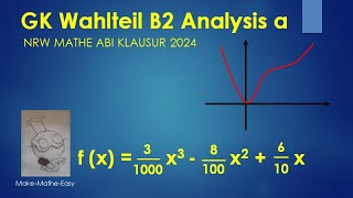 GK Prüfungsteil B2 Analysis Mathe Abi Klausur NRW 2024 Aufgabe a [upl. by Harrus441]