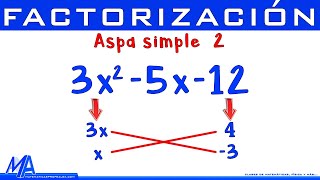 Factorización método de Aspa Simple  Ejemplo 2 [upl. by Kabob]