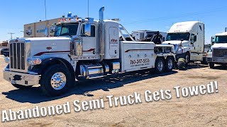 Abandoned Semi Truck Gets Towed [upl. by Nomead]