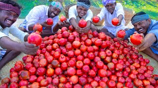 POMEGRANATE JUICE  100KG Pomegranate Fruits Cutting  Making Fruit Juice in Village  Healthy Drink [upl. by Annehcu]