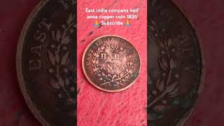 India half anna copper coin 1835 year oldcoin [upl. by Asilana]