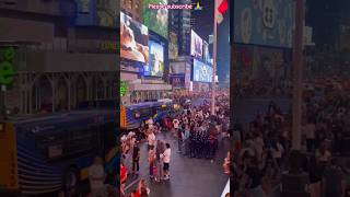 Walking in time square downtown travel timesquare [upl. by Vance38]