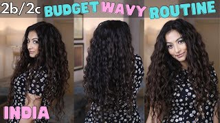 Wavy Hair Routine on a Budget 2021  Indian Wavy Hair  Beginner Friendly  2b 2c Wavy Hair Routine [upl. by Tenenbaum]