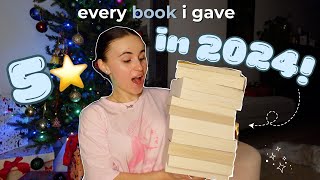 EVERY BOOK I GAVE 5⭐️ IN 2024 ✨📖  bookmas day 9 🎄 [upl. by Constantin974]