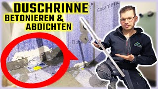 DUSCHRINNE EINBAUEN  Betonieren amp abdichten  Linienentwässerung einbauen  Home Build Solution [upl. by Madaih]