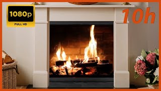 Serene Flames 10 Hours of Fireplace Crackling Sounds for Relaxation amp Sleep [upl. by Zorana]