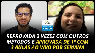 Aprovada CPA20 com apenas 3 aulas ao vivo por semana  Aquecimento Jornada CPA20 ao vivo [upl. by Nwahsuq688]