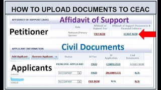 How to Upload Affidavit of Support To NVC CEAC  How to Upload Civil Documents to NVC  CEAC [upl. by Slein521]