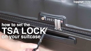 How to Set the TSA Lock Combination on a Suitcase  luggageconz [upl. by Attelrahs]