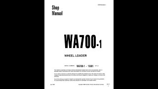 Komatsu WA7001 15001 amp Up  SEBM009501 Service manual [upl. by Nicolina]