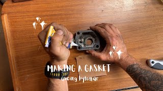 Making a gasket using Hylomar blue and gasket paper [upl. by Lilithe]