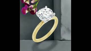 Celestial Lab Diamond Engagement Ring 3 Carat Solitaire Classic Round 18k Yellow Gold [upl. by Primrose]