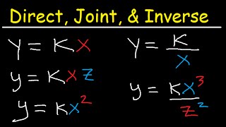 Direct Inverse and Joint Variation Word Problems [upl. by Macdermot]