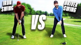 Driver swing Vs Iron swing The huge difference [upl. by Yelsnya]