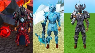 All Dyed T92 Weapons and Armour Thirdage Blood Ice Shadow and Barrows – RuneScape 3 [upl. by Rolecnahc777]