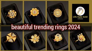 latest fashion style gold rings design 2024  gold  trendy jewellery svjewellers1 [upl. by Alegnatal781]