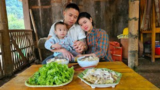 quotHung helps with everything on the farm  Thuy Harvesting White Radishes to sell at the marketquot [upl. by Nadabb]