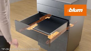 TIPON BLUMOTION for LEGRABOX Mechanical opening support system combined with soft close  Blum [upl. by Bonilla777]