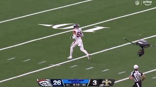 Spencer Rattler Throws a Pick Six to Cody Barton  Broncos vs Saints [upl. by Anihsat507]