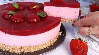 Recette du Cheesecake a la fraise sans cuisson [upl. by Swamy]