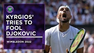 Kyrgios Tries to Fool Djokovic with Fake Underarm  Wimbledon 2022 [upl. by Atinahc634]