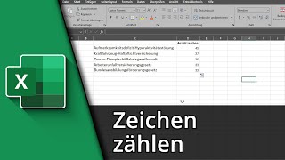 Excel Zeichen zählen  Buchstaben zählen Excel ✅ Tutorial [upl. by Kiyohara]