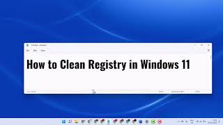 How to Clean Registry in Windows 11 [upl. by Revert]