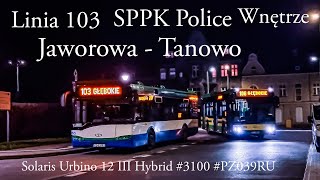 WNĘTRZE Linia 103 Szczecin Jaworowa  Tanowo Solaris Urbino 12 III Hybrid 3100 PZ039RU [upl. by Dedie]