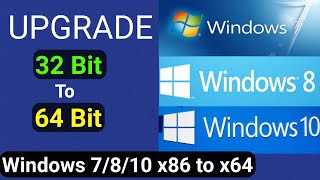 How to Upgrade WIndows 7 32Bit to WIndows 10 64Bit  Windows 7810 Explained [upl. by Stasny]