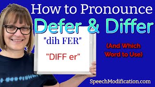 How to Pronounce Defer and Differ [upl. by Elvyn]