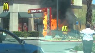 Truck carrying propane tanks burns and explodes at McDonalds in Coachella [upl. by Eelitan309]