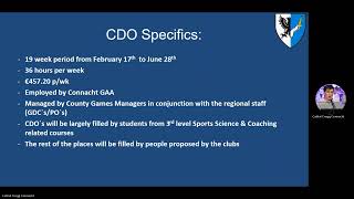 Connacht GAA Club Development Officer Presentation 3rd Level Student Recording for 2025 Project [upl. by Neroc]