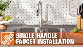 How to Replace a Kitchen Faucet With a Single Handle  The Home Depot [upl. by Schwab]