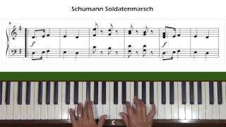 Schumann Soldatenmarsch Military March Op 68 No 2 Piano Tutorial [upl. by Joete670]