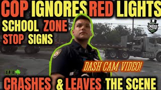 CRAZY Dash Cam Reckless Cop Crashes Leave Scene amp LIES [upl. by Constancy868]