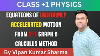 EQUATIONS OF UNIFORMLY ACCELERATED MOTION FROM VT GRAPH amp CALCULUS METHOD 1 PHYSICS BY VK SHARMA [upl. by Esilehc]