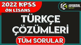 2022 KPSS Ön Lisans Türkçe Soruları ve Çözümleri  Tüm Sorular [upl. by Cocke]