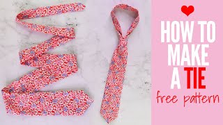 How to Make a Tie  DIY Necktie with Free Sewing Pattern Printable Template [upl. by Latimore863]