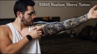 Full Sleeve Tattoo Tour  Pricing Pain Meaning  Realism Sleeve Tattoo [upl. by Alaikim406]