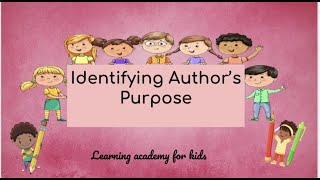 Identifying Authors purpose [upl. by Alamac]