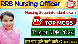 RRB Nursing Officer exam 2024 rrb staff nurse rrb nursing Superintendent MCQS Railway RRB rrb📚🖊️ [upl. by Beatrice]