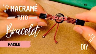 TUTO MICRO MACRAMÉ ✨bracelet en macramé facile avec chutes de fils • DIY Macrame [upl. by Enois]