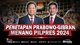 BREAKING NEWS  KPU Tetapkan Prabowo Gibran Jadi Presiden amp Wapres Terpilih [upl. by Waring]