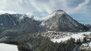 Beautiful snowy drone footage from Austria 4K  Maurach am Achensee [upl. by Sihtam]